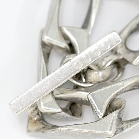 GUCCI Vintage Link Chain Toggle Bracelet 7" Silver 925 Auth w/Box e1122-1 - Picture 5 of 8
